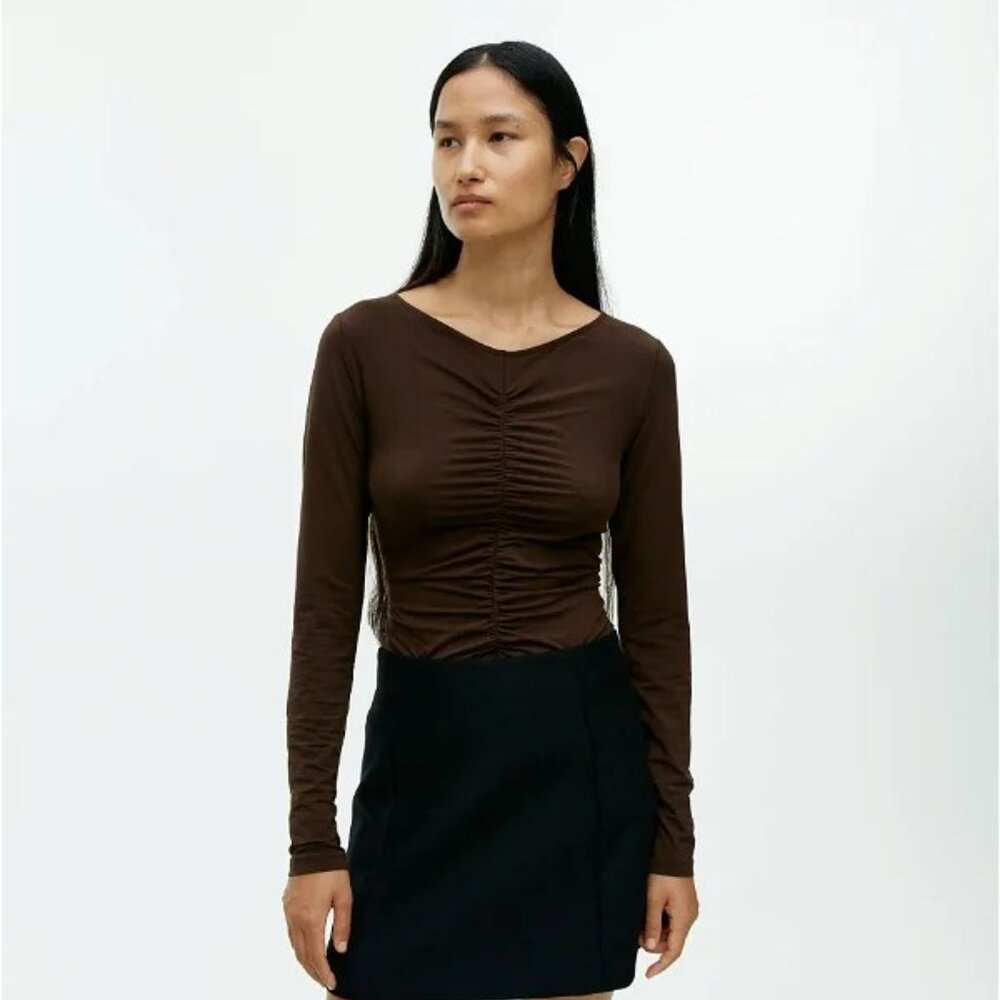 Arket gathered V-Neck Top